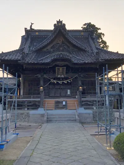 槇神明宮神前灯籠改修再建工事 