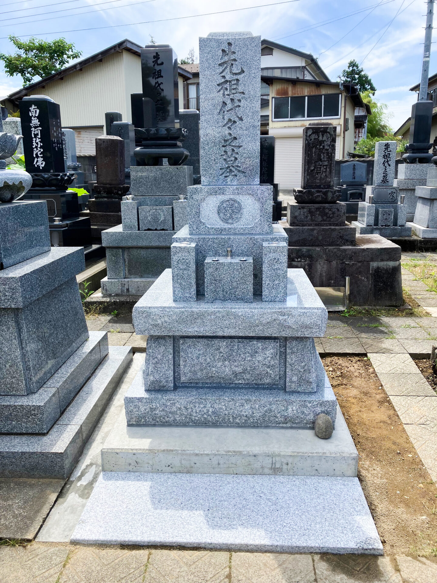 墓石移転、磨き直しクリーニング施工